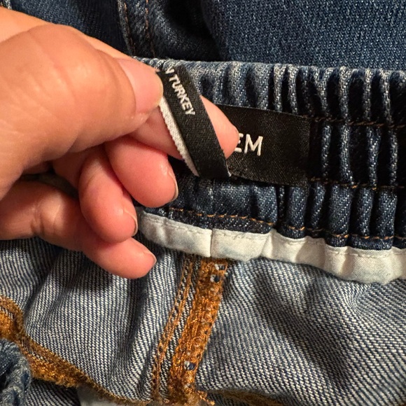 ME+EM Denim Jogger Pants M US 8 Elastic Waist Utility Tapered Jeans (1122) - Picture 10 of 12